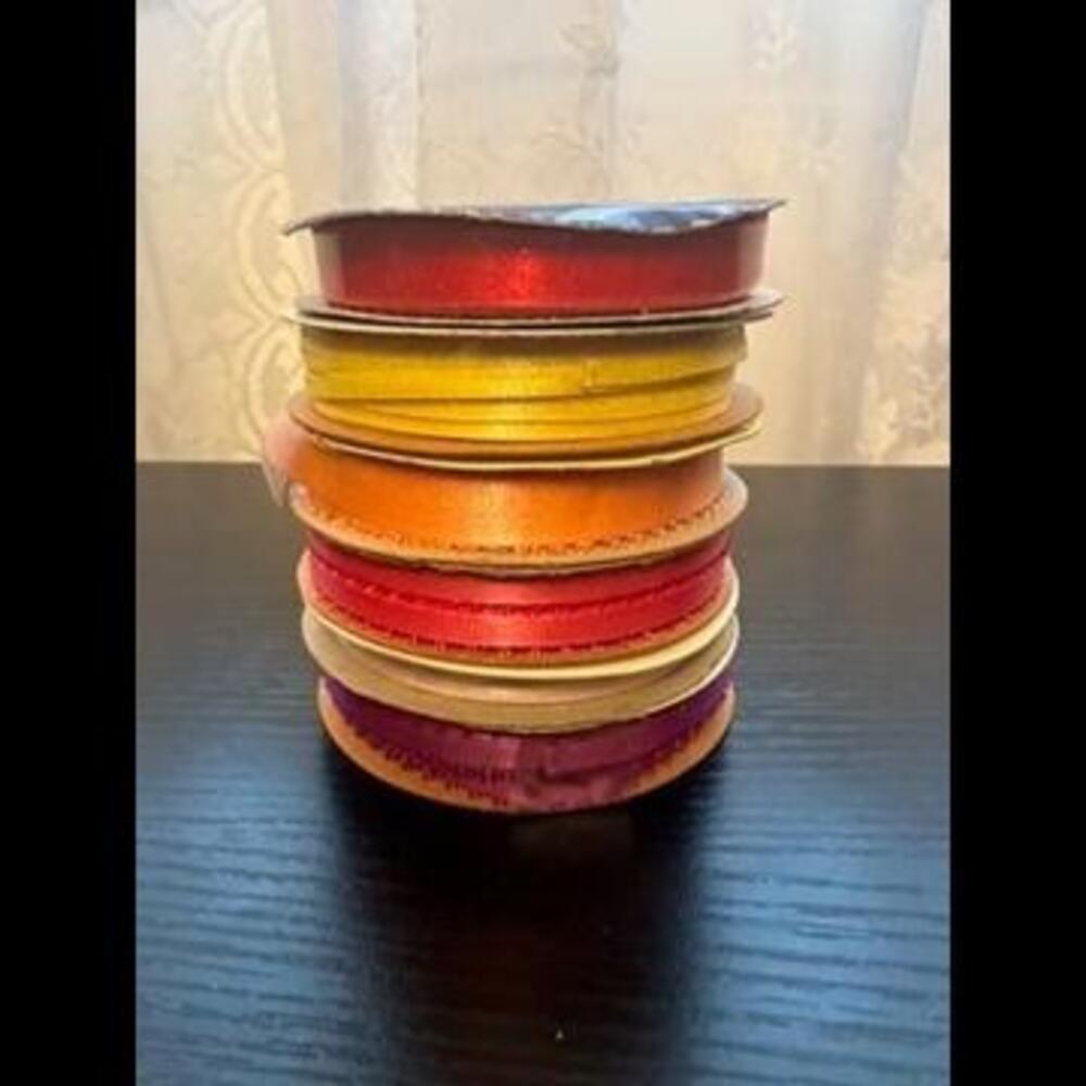 Luxurious Multi-Color Satin Ribbon Collection - 7 Rolls for All Occasions